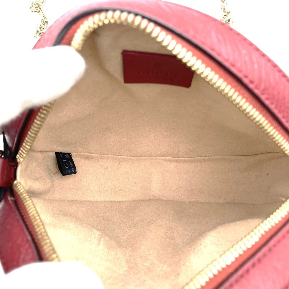 GUCCI Authentic Red Leather GG Marmont Shoulder Bag - Picture 7 of 13